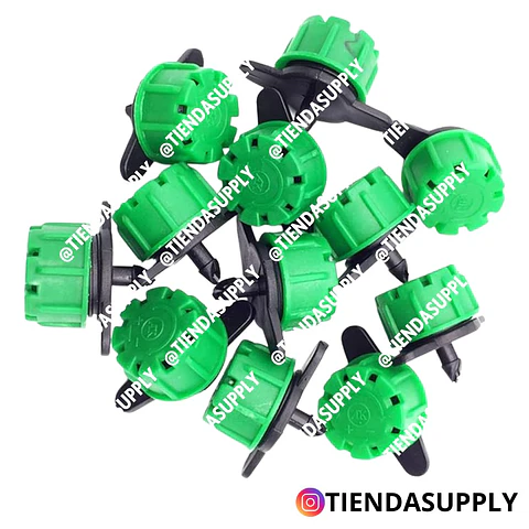 GOTERO VERDE PLASTICO AJUSTABLE (0 - 80 L/H)