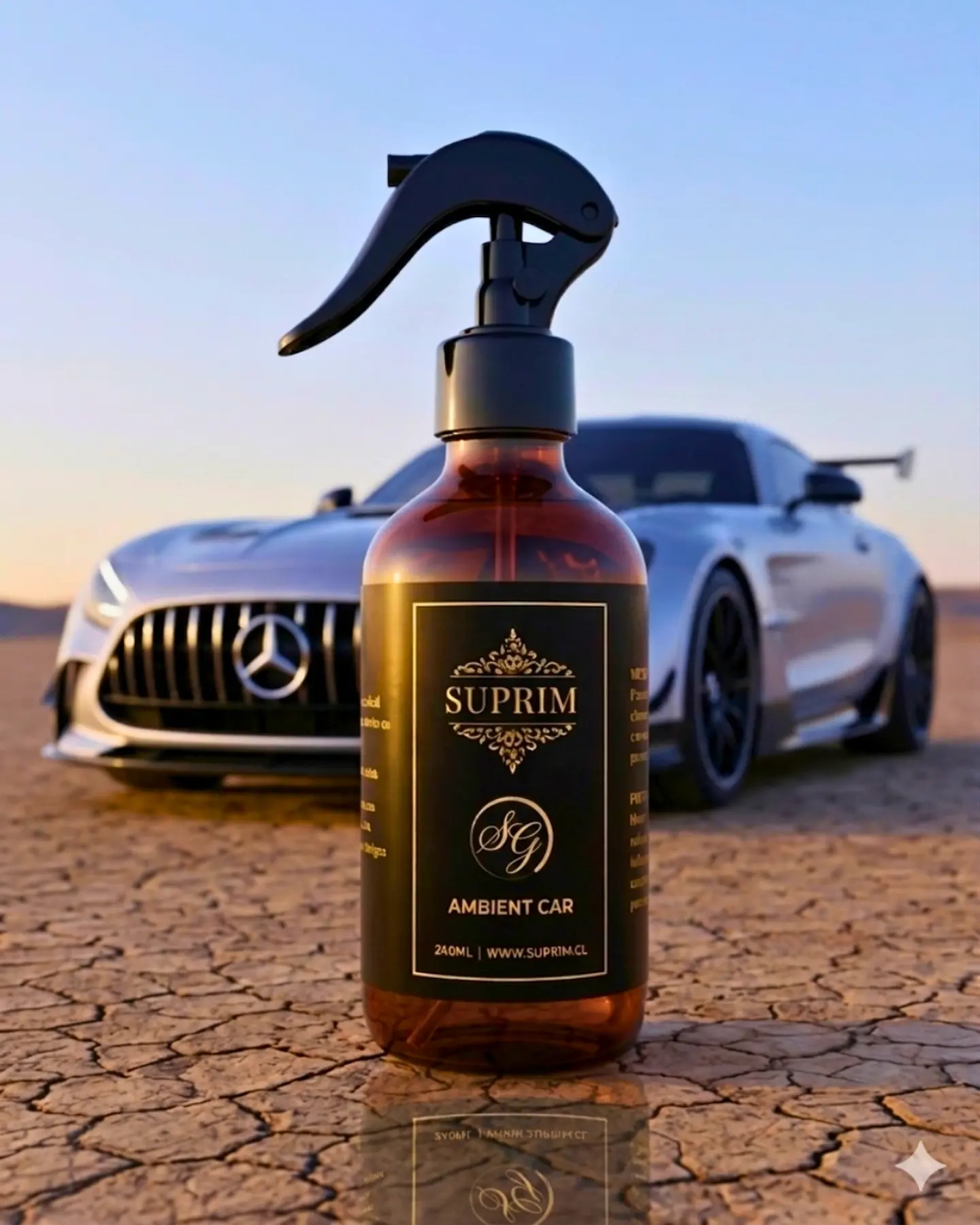 Perfume para Auto Premium - Suprim Signature Gold 240Ml Vidrio Ámbar 1