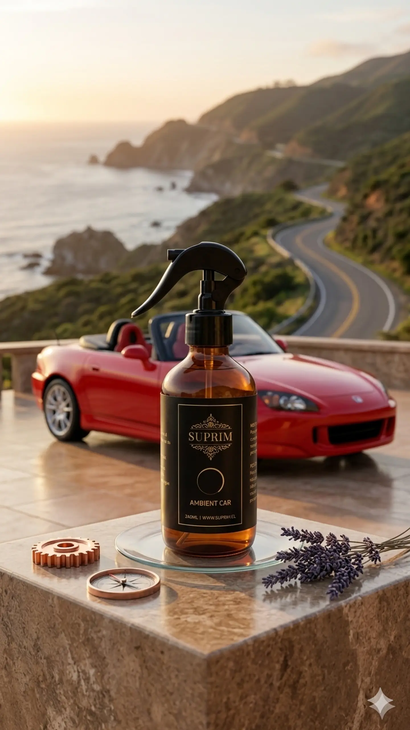 Perfume para Auto Premium - Suprim Signature Gold 240Ml Vidrio Ámbar 3