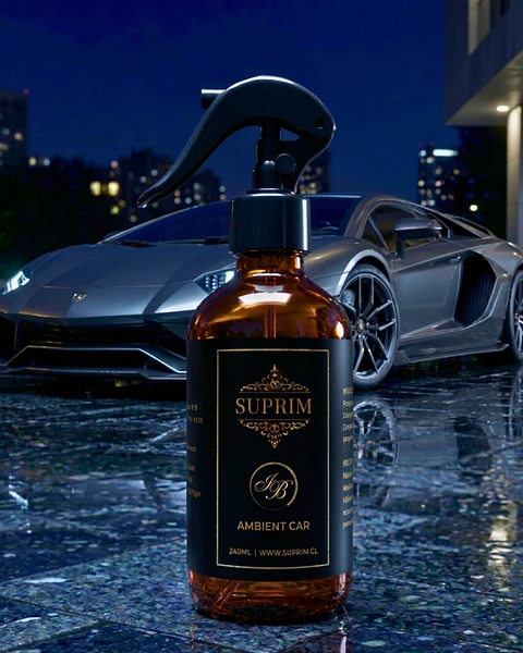 Perfume Para Auto Premium - Suprim Intense Black 240ml Vidrio Ámbar