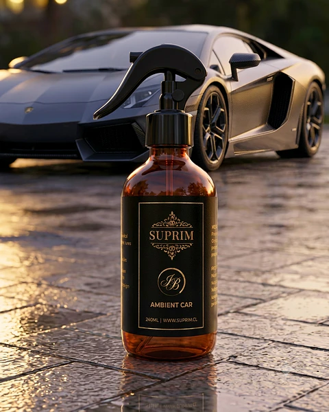 Perfume Para Auto Premium - Suprim Intense Black 240ml Vidrio Ámbar