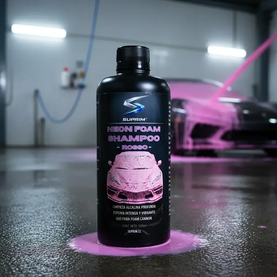 Shampoo Para Autos Suprim Neon Foam Rosado - Espuma Activa 4