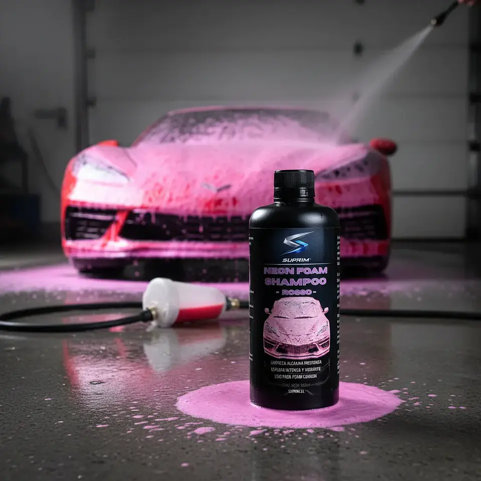 Shampoo Para Autos Suprim Neon Foam Rosado - Espuma Activa 5