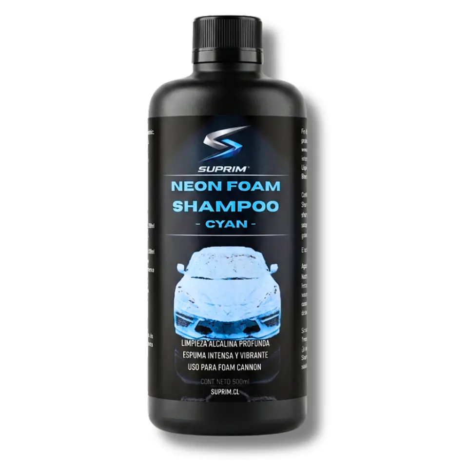 Shampoo Para Autos Suprim Neon Foam Celeste - Espuma Activa 1