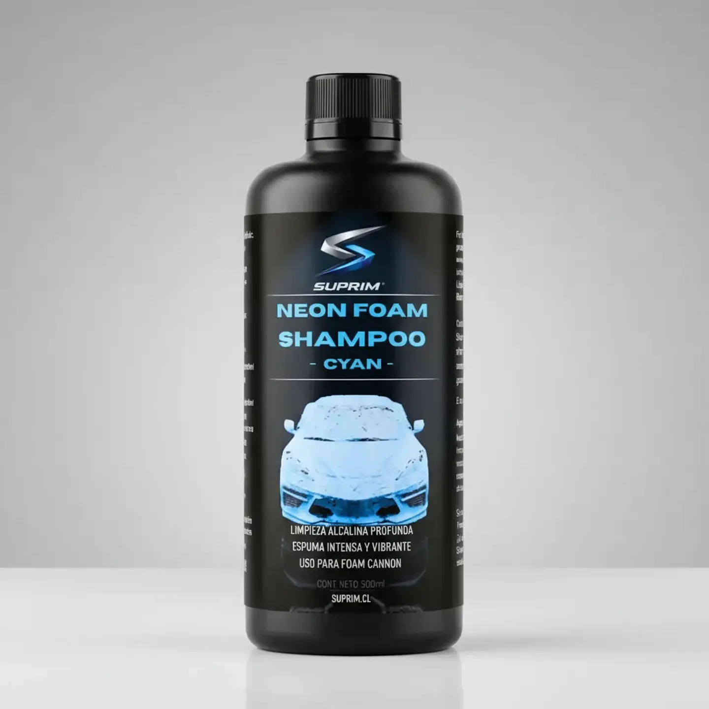 Shampoo Para Autos Suprim Neon Foam Celeste - Espuma Activa 4