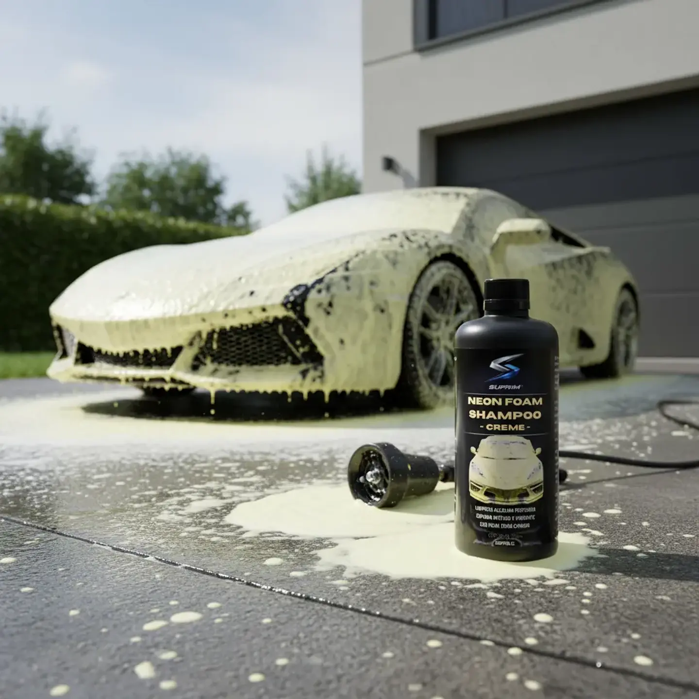 Shampoo Para Autos Suprim Neon Foam Amarillo - Espuma Activa Premium 3