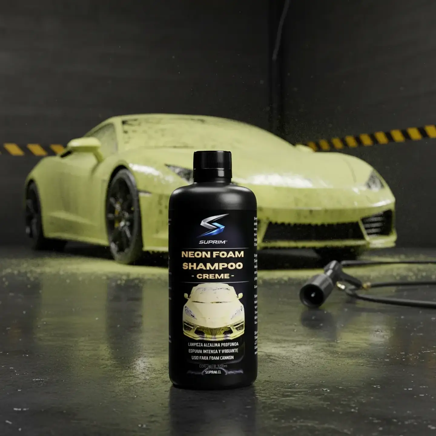 Shampoo Para Autos Suprim Neon Foam Amarillo - Espuma Activa Premium 5