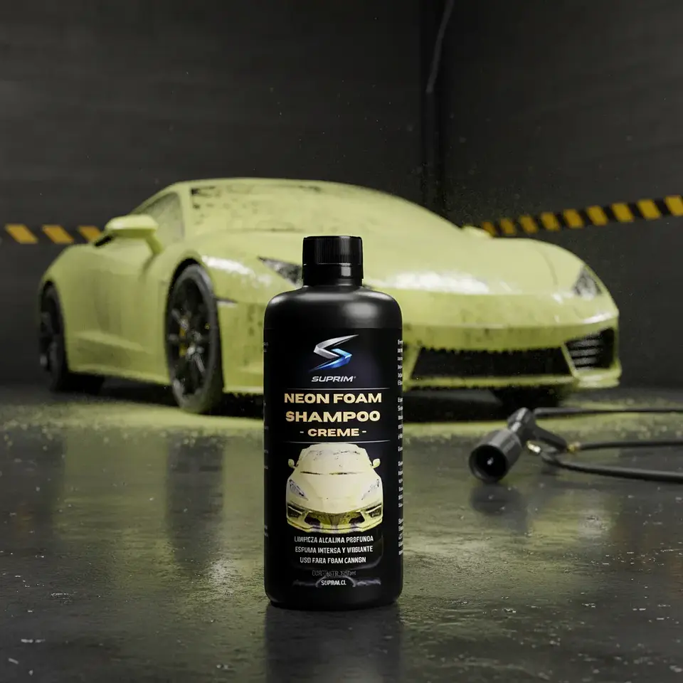 Shampoo Para Autos Suprim Neon Foam Amarillo - Espuma Activa Premium 5