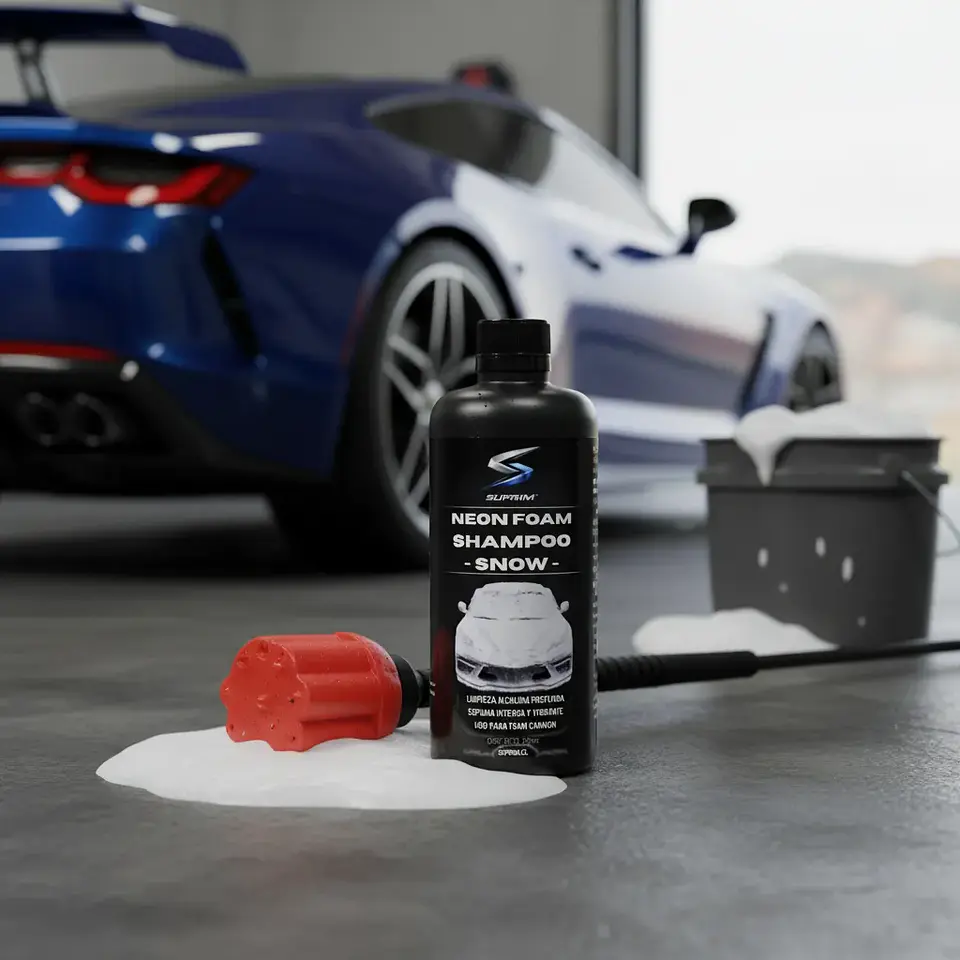 Shampoo Para Autos Suprim Neon Foam Blanco - Espuma Activa Concentrado Extremo Alcalino 3