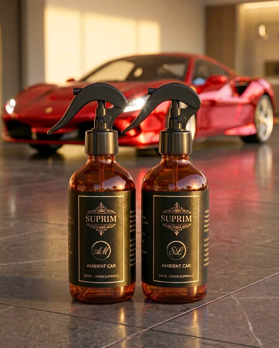 Colección Perfumes Premium Para Auto Suprim - Mónaco Air + Leather Legacy 240ml Vidrio Ámbar 1