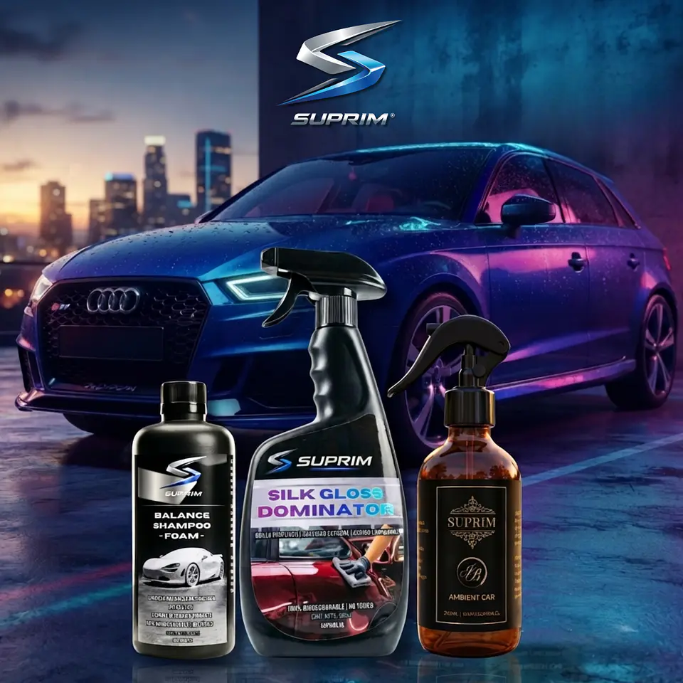Kit Lavado De Autos Suprim Midnight - Shampoo Concentrado + Cera Rápida + Perfume 1