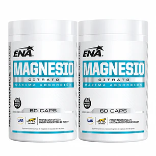 Citrato De Magnesio Cápsulas Ena Sport 60 Caps Sin Sabor Pack x2