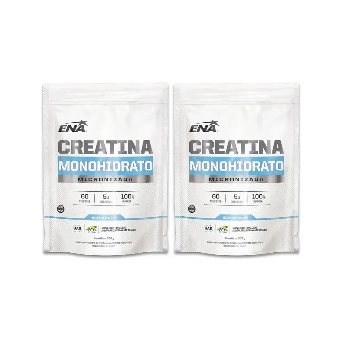 Creatina Monohidratada Ena Sport 300gr Doypack x2 Sin Sabor  1