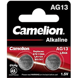 PAR DE PILAS ALCALINAS CAMELION  LR44 1,5 V﻿