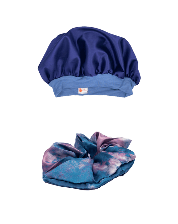 Como de peluquería: Gorro de satén + Scrunchie xl de seda  3