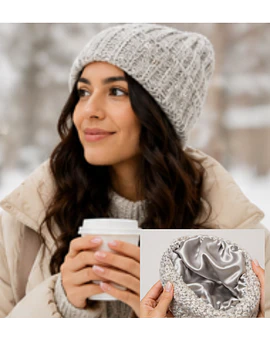 Gorro de lana con interior de satén 