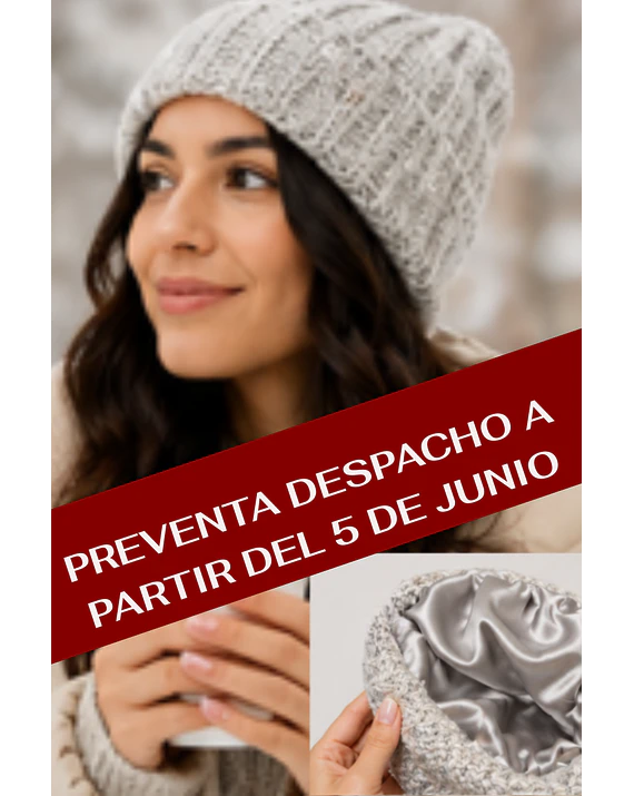 Gorro de lana con interior de satén  1