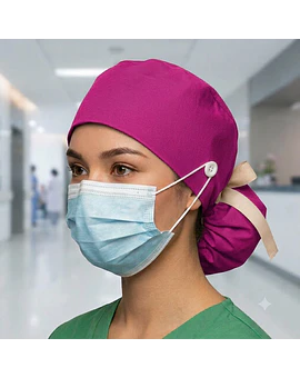 Gorro clínico con botón e interior de satin