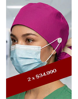 Gorro clínico con botón e interior de satin