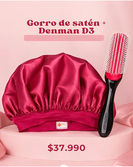 Pack Denman D3 + Gorro de satín