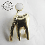 BROCHES BRILLANTES CON ESPEJO DENTAL 