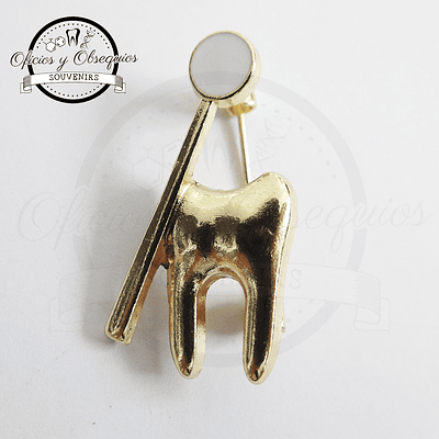 BROCHES BRILLANTES CON ESPEJO DENTAL 