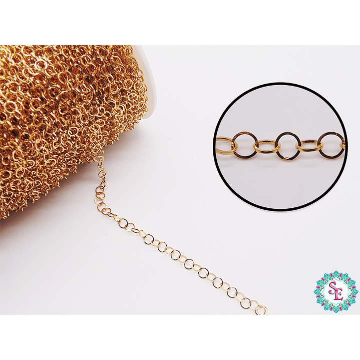 ACERO DORADO  CADENA ARGOLA 4MM  1