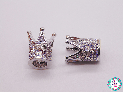 RODIO CORONA PLATEADA CIRCON BLANCO 10*12MM