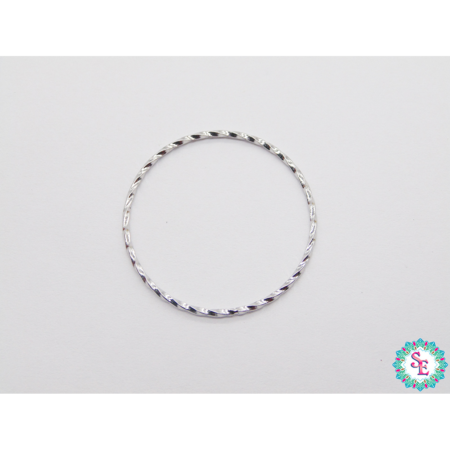 ACERO PLATEADO ARGOLLA ENTORCHADA 30MM 1