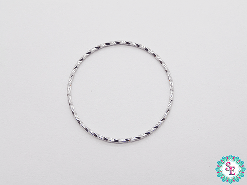 ACERO PLATEADO ARGOLLA ENTORCHADA 30MM