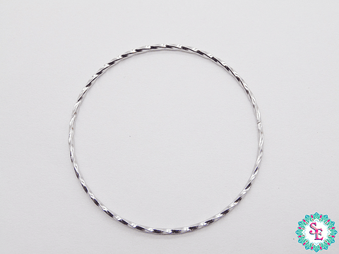 ACERO PLATEADO ARGOLLA ENTORCHADA 40MM 