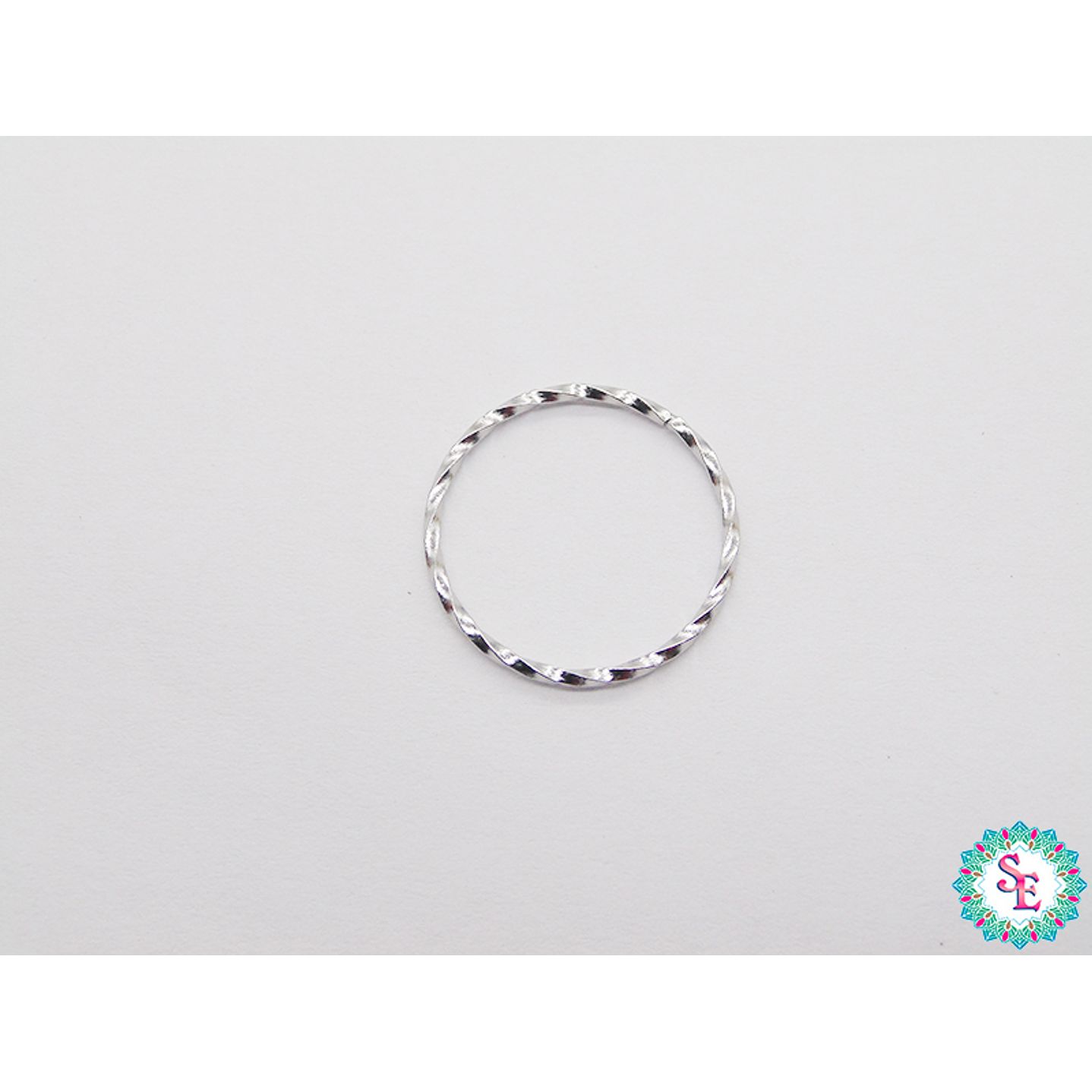 ACERO PLATEADO ARGOLLA ENTORCHADA 20MM 1