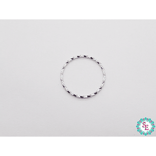 ACERO PLATEADO ARGOLLA ENTORCHADA 20MM