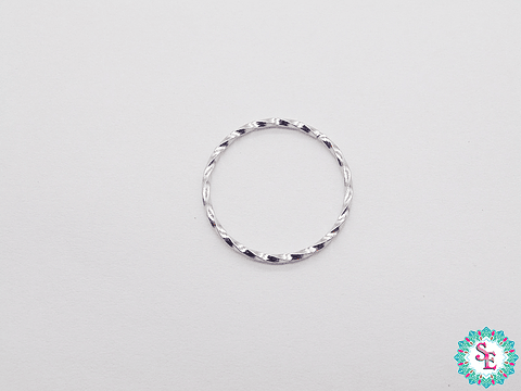 ACERO PLATEADO ARGOLLA ENTORCHADA 20MM