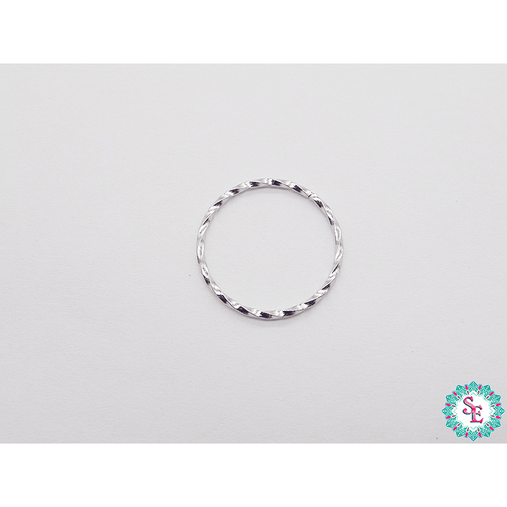 ACERO PLATEADO ARGOLLA ENTORCHADA 20MM 1