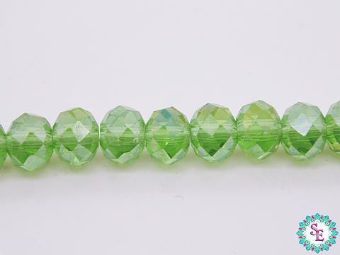CRISTAL MURANO # 6MM VERDE MANZANA AB TRANSPARENTE