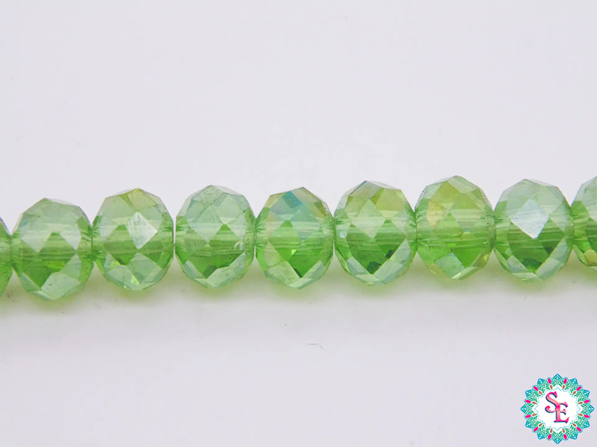 CRISTAL MURANO # 6MM VERDE MANZANA AB TRANSPARENTE 1