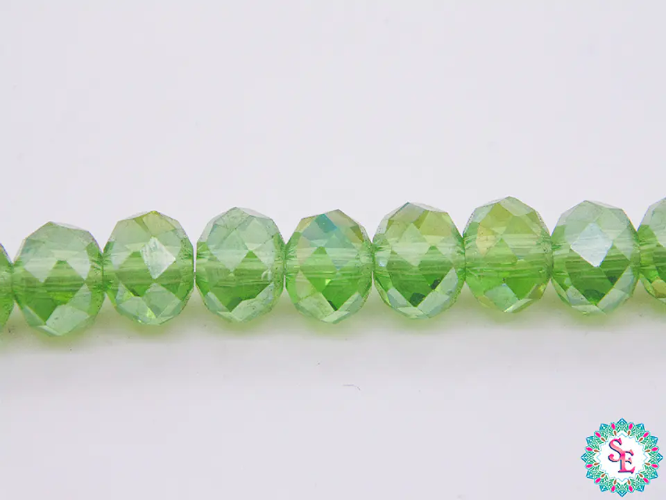 CRISTAL MURANO # 6MM VERDE MANZANA AB TRANSPARENTE 1
