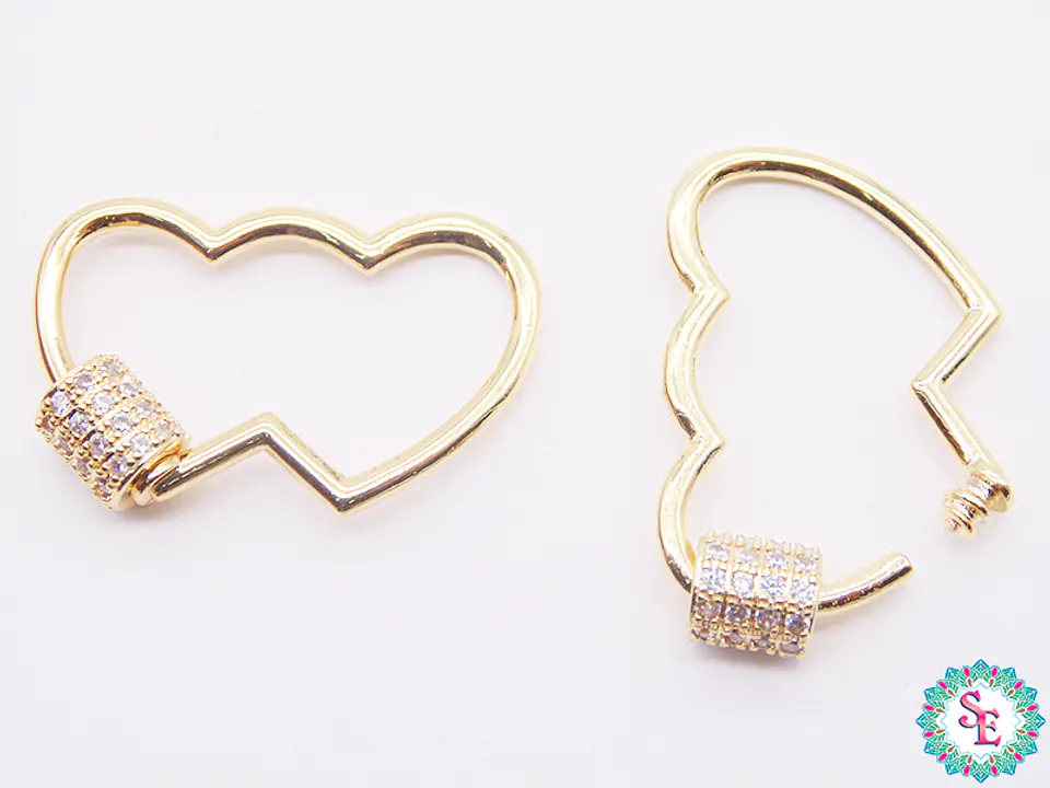 RODIO DORADO CORAZON DOBLE ROSCA CIRCON BLANC 27*18MM 1