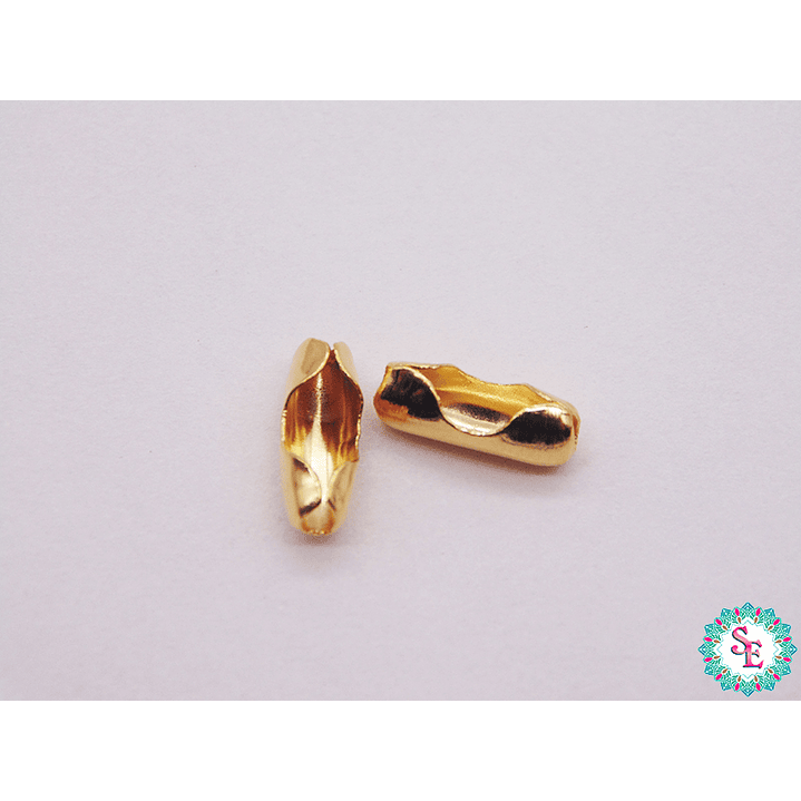 ACERO DORADO BROCHE CADENA MILITAR 2.4MM 1