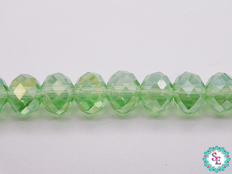 CRISTAL MURANO # 8MM VERDE MANZANA AB TRANSPARENTE