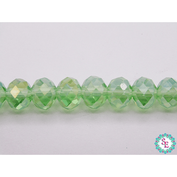 CRISTAL MURANO # 8MM VERDE MANZANA AB TRANSPARENTE 1