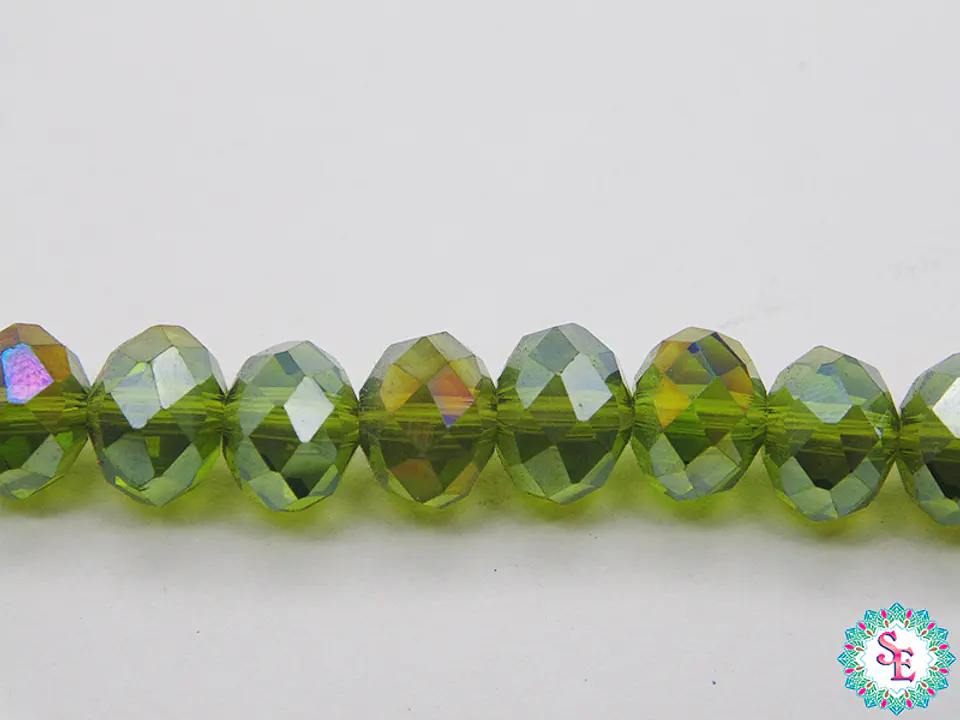 CRISTAL MURANO # 8MM VERDE MUSGO AB TRANSPARENTE 1