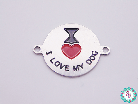 ACERO PLATEADO COLOR 16MM I LOVE MY DOG 