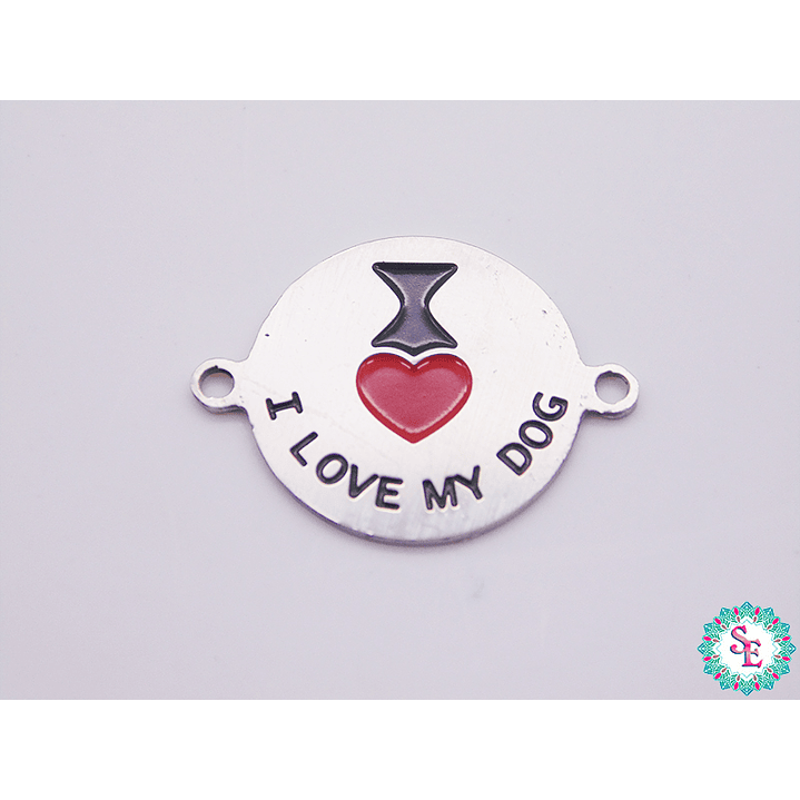 ACERO PLATEADO COLOR 16MM I LOVE MY DOG  1