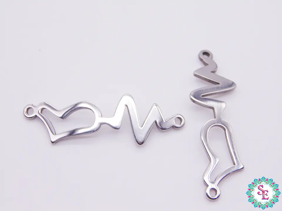 ACERO PLATEADO DIJE PULCERA CORAZON SIGNO VID 31*10MM  1