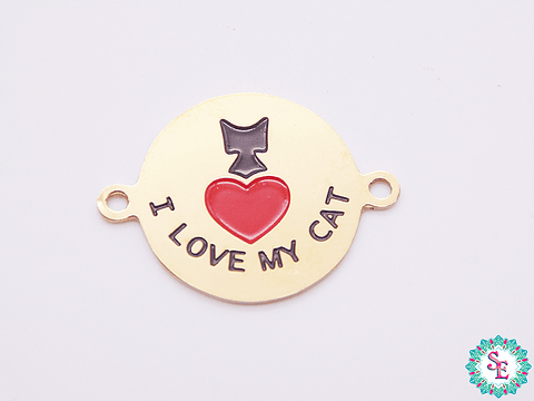 ACERO DORADO COLOR 16MM I LOVE MY CAT 