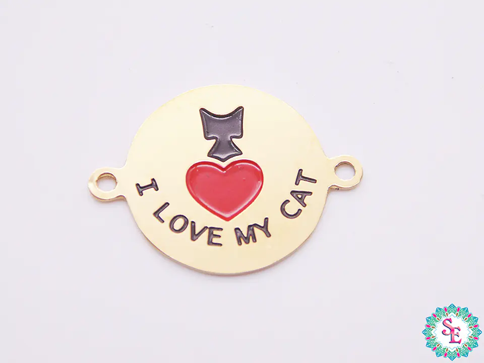 ACERO DORADO COLOR 16MM I LOVE MY CAT  1