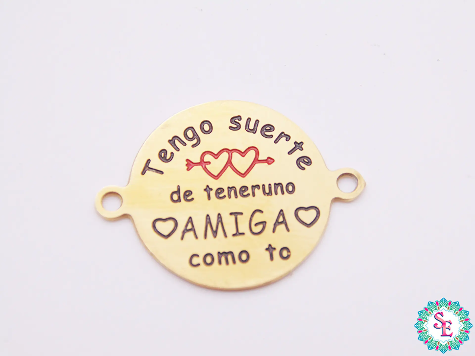 ACERO DORADO COLOR 16MM TENGO SUERTE DE TENER UNA AMIGA COMO TO  1