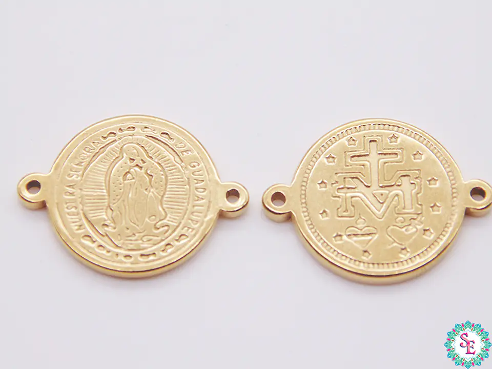 ACERO DORADO SEPARADOR VIRGEN GUADALUPE 12MM  1
